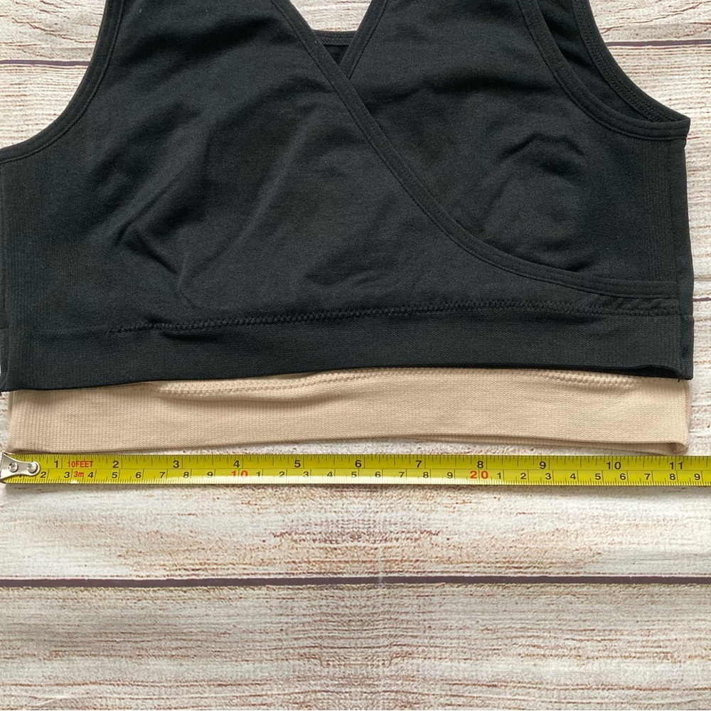 Gilligan & O’Malley Wrap Neck Nursing Bra Bundle Women’s Small Black Tan - Picture 4 of 5